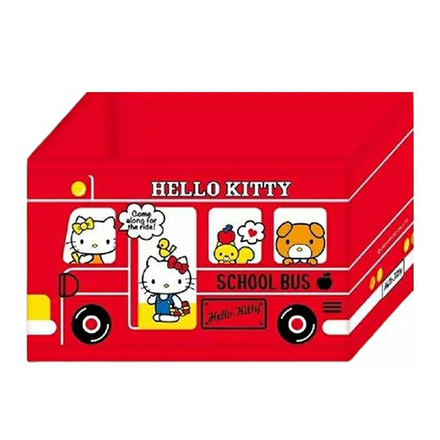 凱蒂貓 三麗鷗 迷你折疊式收納盒 紅校車