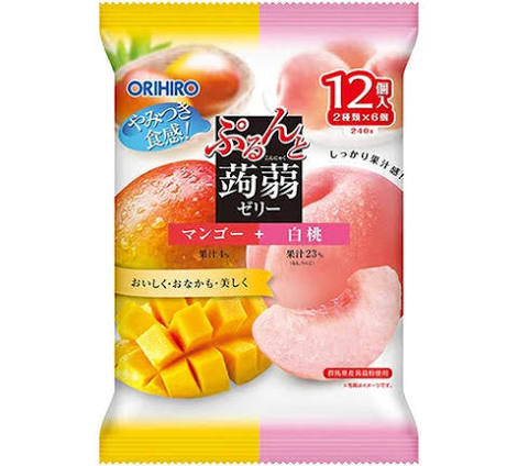 ORIHIRO PACKET KONNYAKU JELLY Mango&Peach 240g